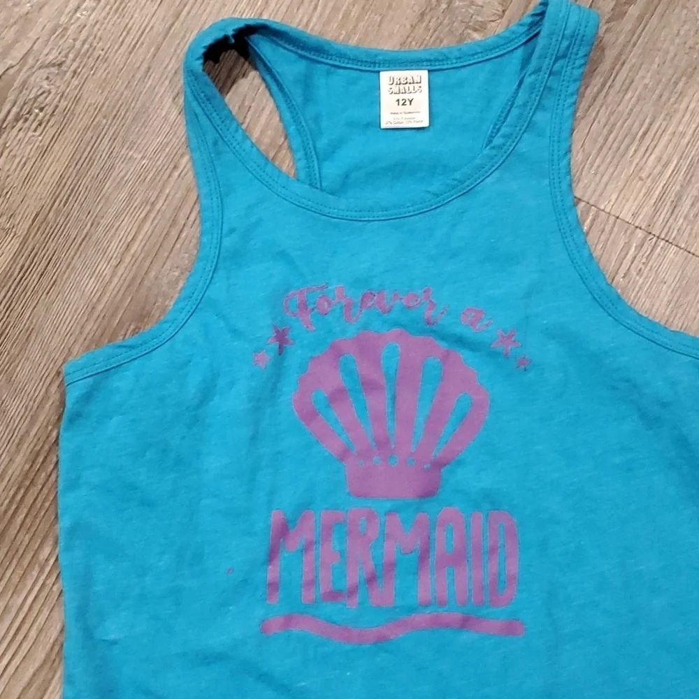 Urban Smalls FOREVER A MERMAID Matching Short & Tanktop Size 10